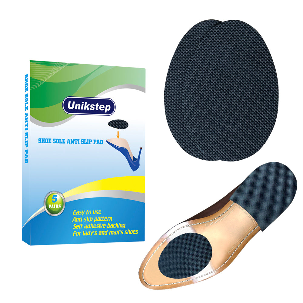 Unikstep 5 Pairs Non Slip Sole for Footwear,Shoe Sole Anti Slip Grips, Non Skid Self Adhesive Rubber Pads, Shoe Bottom and Heel Noise Reduction Stickers and Protectors
