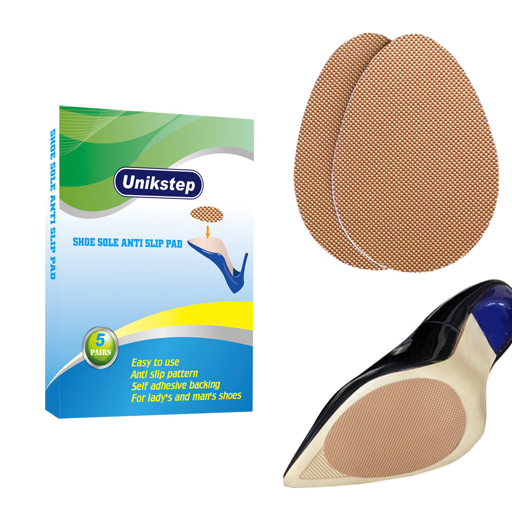 Unikstep 5 Pairs Non Slip Sole for Footwear,Shoe Sole Anti Slip Grips, Non Skid Self Adhesive Rubber Pads, Shoe Bottom and Heel Noise Reduction Stickers and Protectors