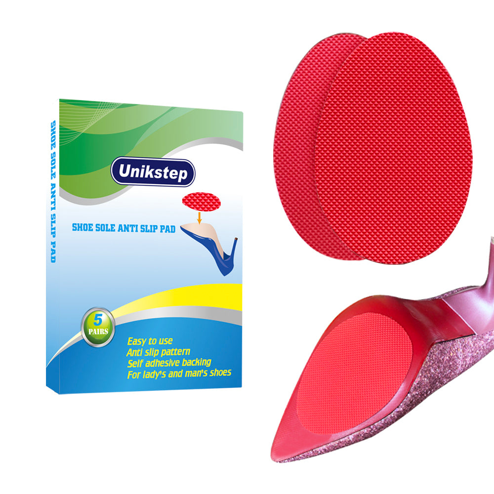 Unikstep 5 Pairs Non Slip Sole for Footwear,Shoe Sole Anti Slip Grips, Non Skid Self Adhesive Rubber Pads, Shoe Bottom and Heel Noise Reduction Stickers and Protectors