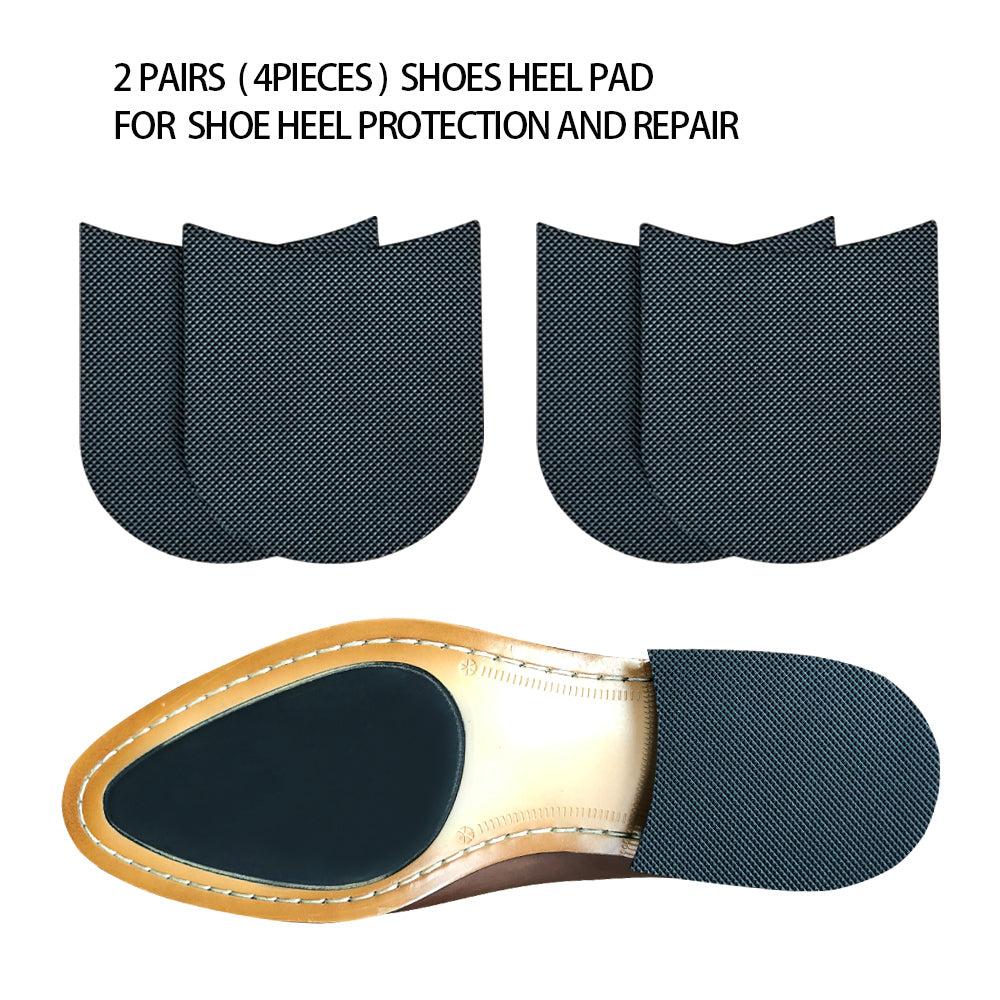 Unikstep 2 Pairs Shoe Heel Pads, Shoe Repair Rubber Heels, 3.5mm Thickness Non Slip Cushion and Protector, Replacement Kit with Nails Sandpapers Self Adhesive Stickers