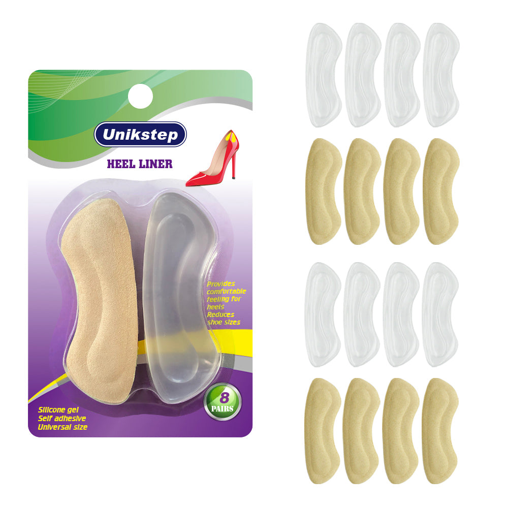 UNIKSTEP 8 Pairs Heel Inserts, Shoe Heel Liners for Protection of Foot Heel