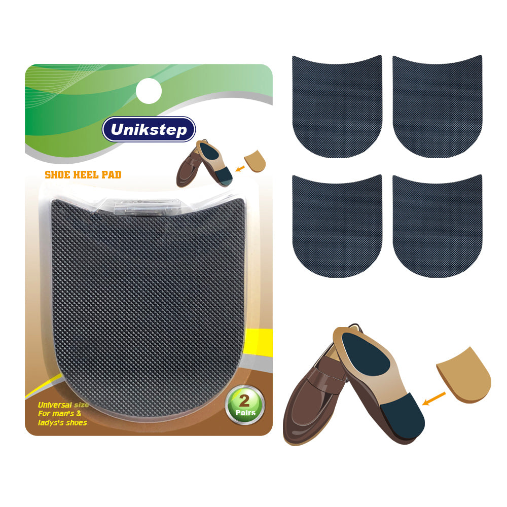 Unikstep 2 Pairs Shoe Heel Pads, Shoe Repair Rubber Heels, 3.5mm Thickness Non Slip Cushion and Protector, Replacement Kit with Nails Sandpapers Self Adhesive Stickers