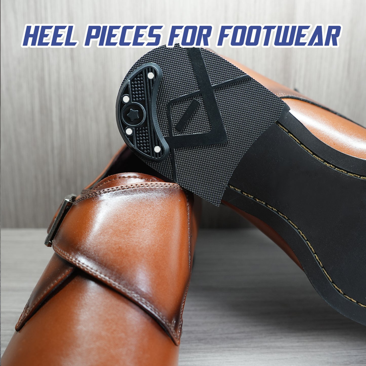 UNIKSTEP 8 Pairs (16 Pieces) Heel Pieces for Footwear, Shoe Heel Plate Taps, Shoe Heel Side Worn Repair Rubber Patches, Shoe Heel Replacement Kit