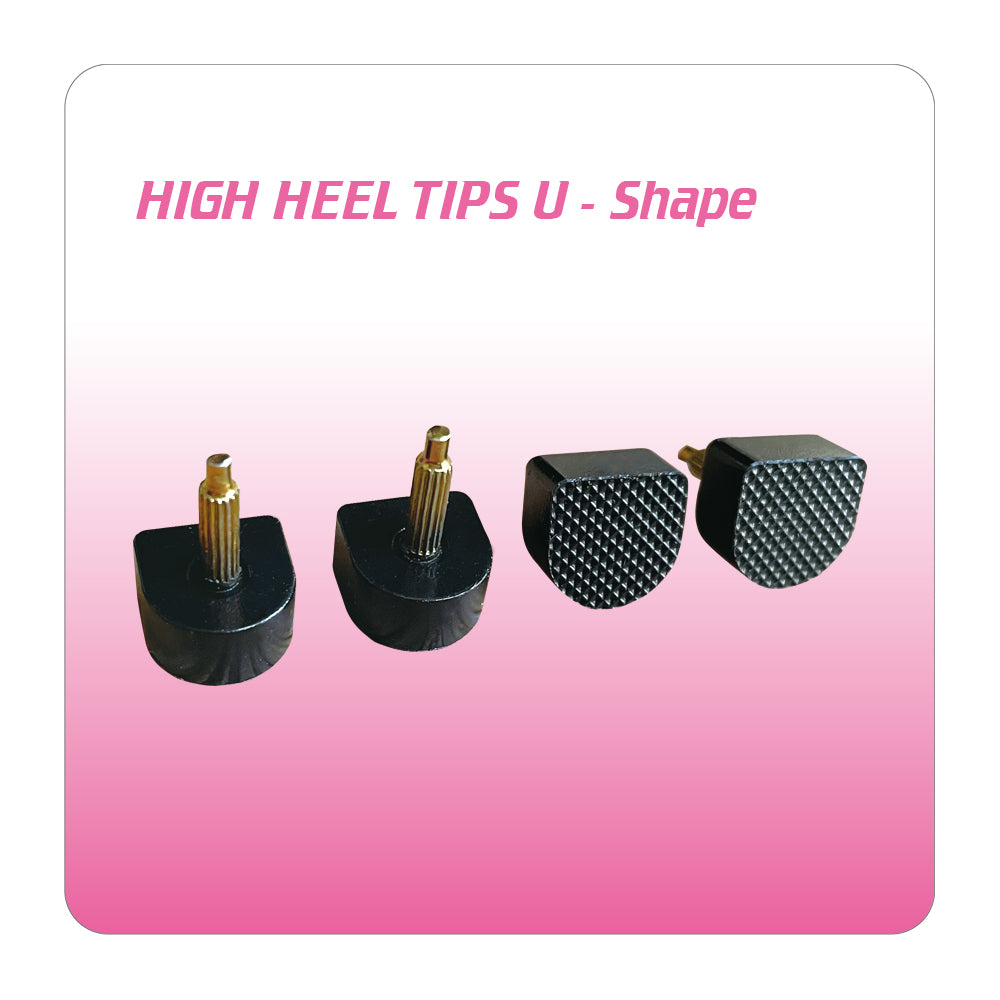 Unikstep 20 Pairs Tips for footwear, High Heel Tips for Shoe Heel Replacement, Women's Shoes Repair Tap Caps, O Shape or U Shape Lady's Shoes Non Slip Tip Pin U Shape