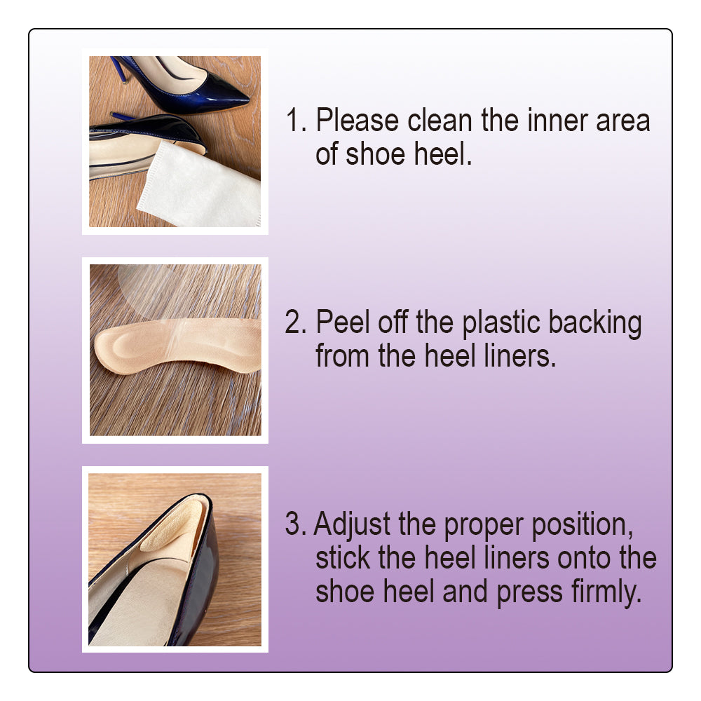 UNIKSTEP 8 Pairs Heel Inserts, Shoe Heel Liners for Protection of Foot Heel