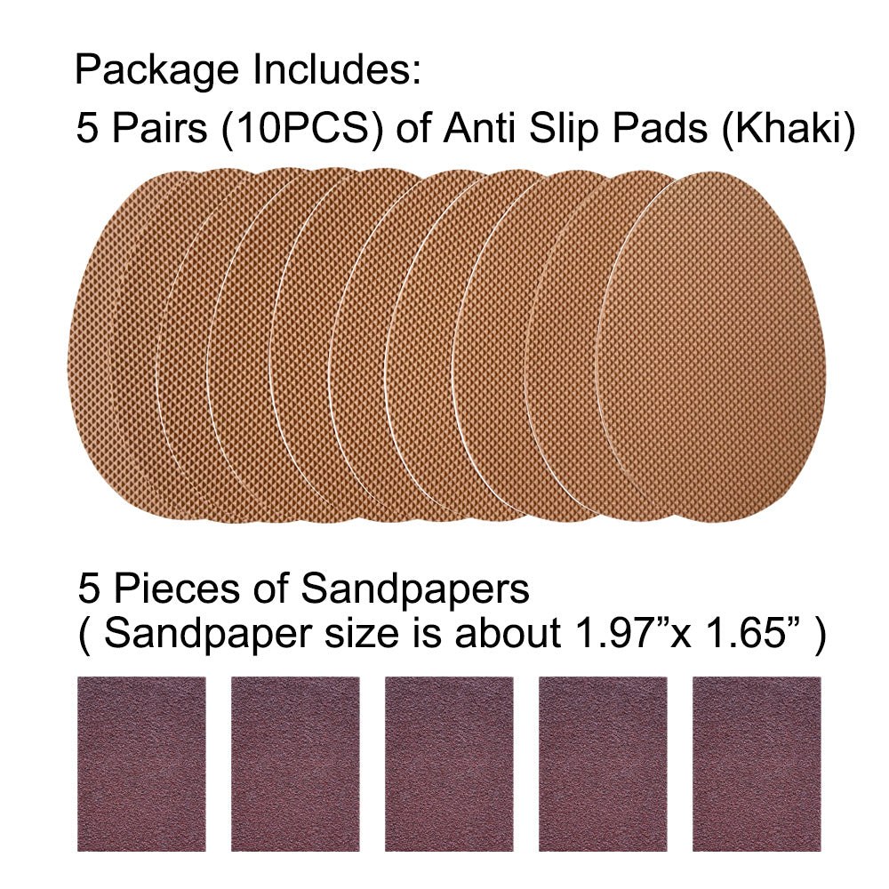 Unikstep 5 Pairs Non Slip Sole for Footwear,Shoe Sole Anti Slip Grips, Non Skid Self Adhesive Rubber Pads, Shoe Bottom and Heel Noise Reduction Stickers and Protectors