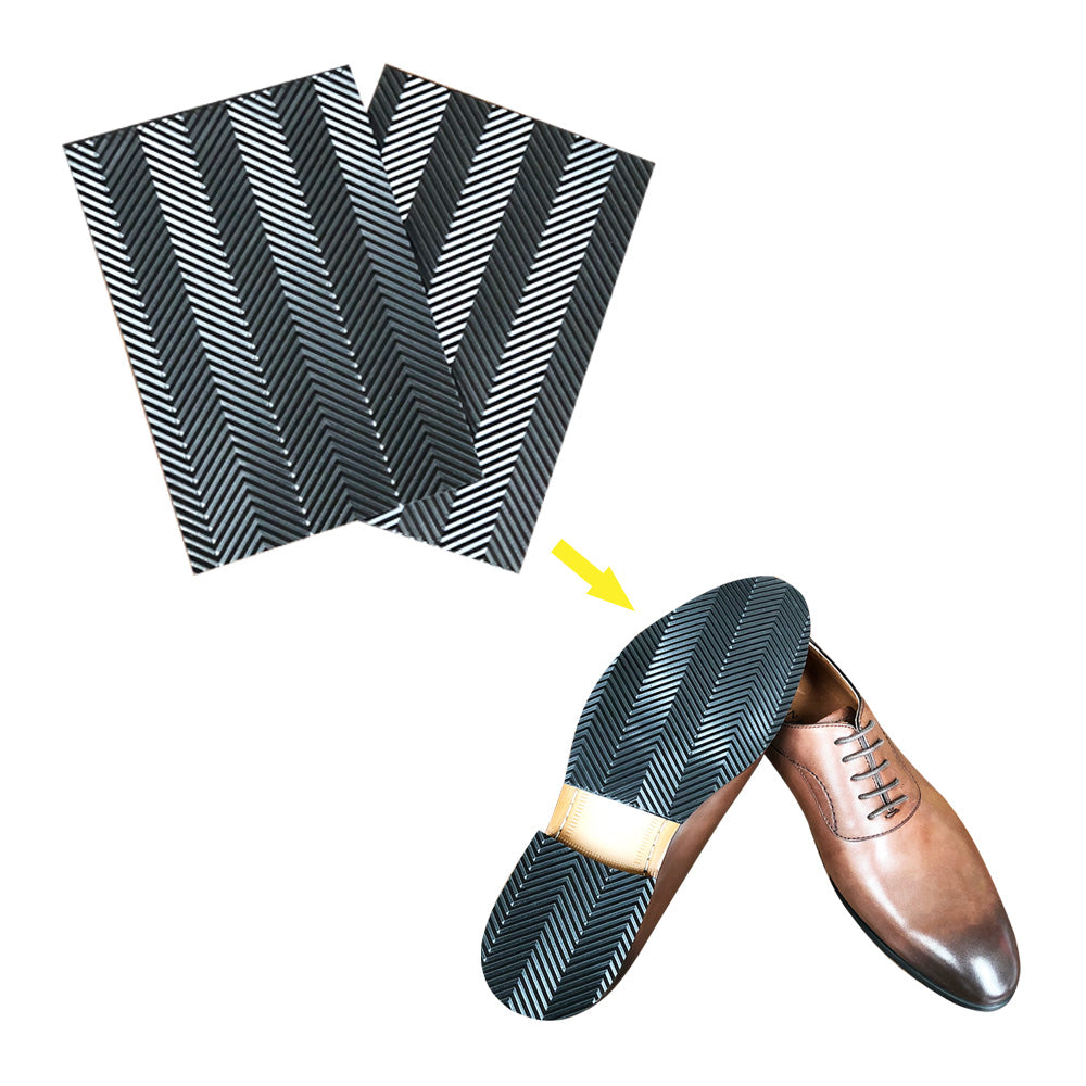 Unikstep 2 Pairs Shoe Sole for Repair, Rubber Sheets, Shoe Bottom Outer Front Sole and Heel Replacement Pads, Anti Slip Noise Reduction Grips, Non Skid Protectors, Size 7.1x4.7 Inches