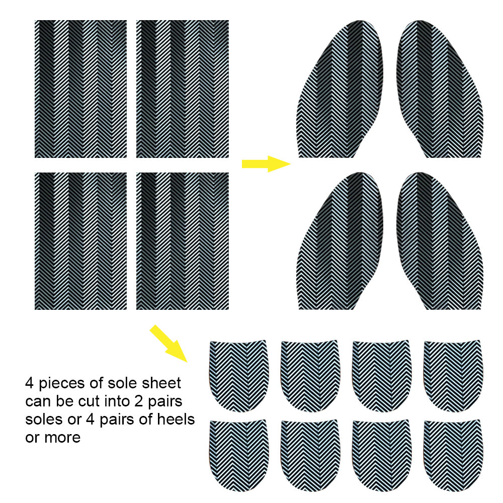 Unikstep 2 Pairs Shoe Sole for Repair, Rubber Sheets, Shoe Bottom Outer Front Sole and Heel Replacement Pads, Anti Slip Noise Reduction Grips, Non Skid Protectors, Size 7.1x4.7 Inches