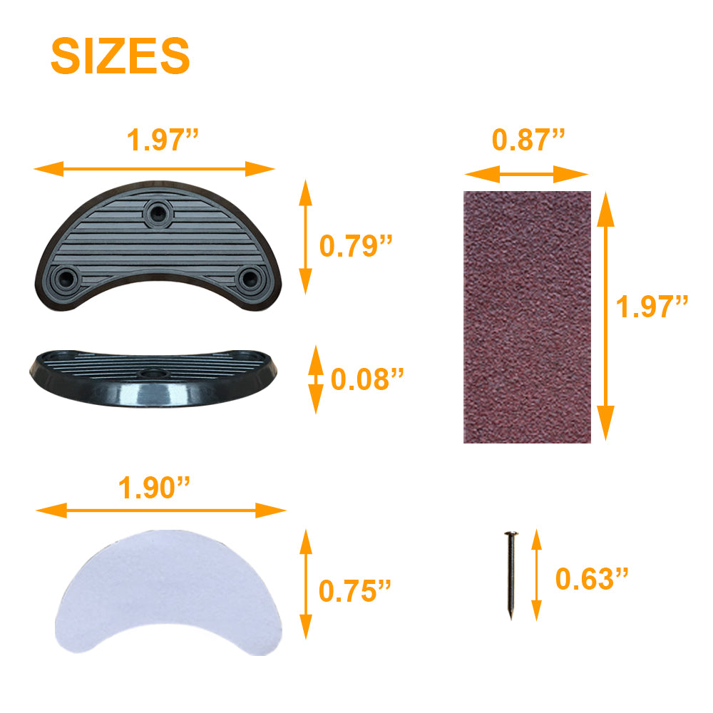 Unikstep 6 Pairs Heel Pieces for Shoes, Shoe Heel Plate Tap, Shoe Heel Side Worn Repair Rubber Patch, Replacement Kit