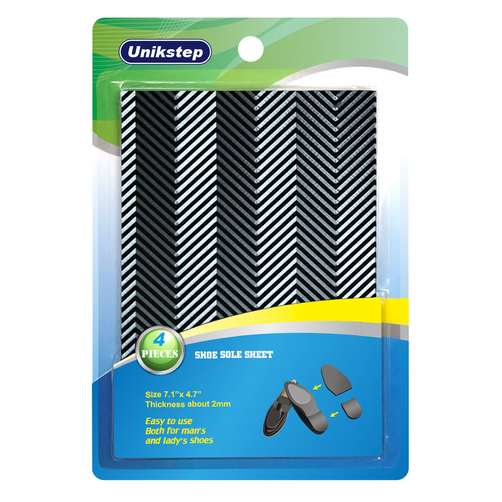 Unikstep 2 Pairs Shoe Sole for Repair, Rubber Sheets, Shoe Bottom Outer Front Sole and Heel Replacement Pads, Anti Slip Noise Reduction Grips, Non Skid Protectors, Size 7.1x4.7 Inches