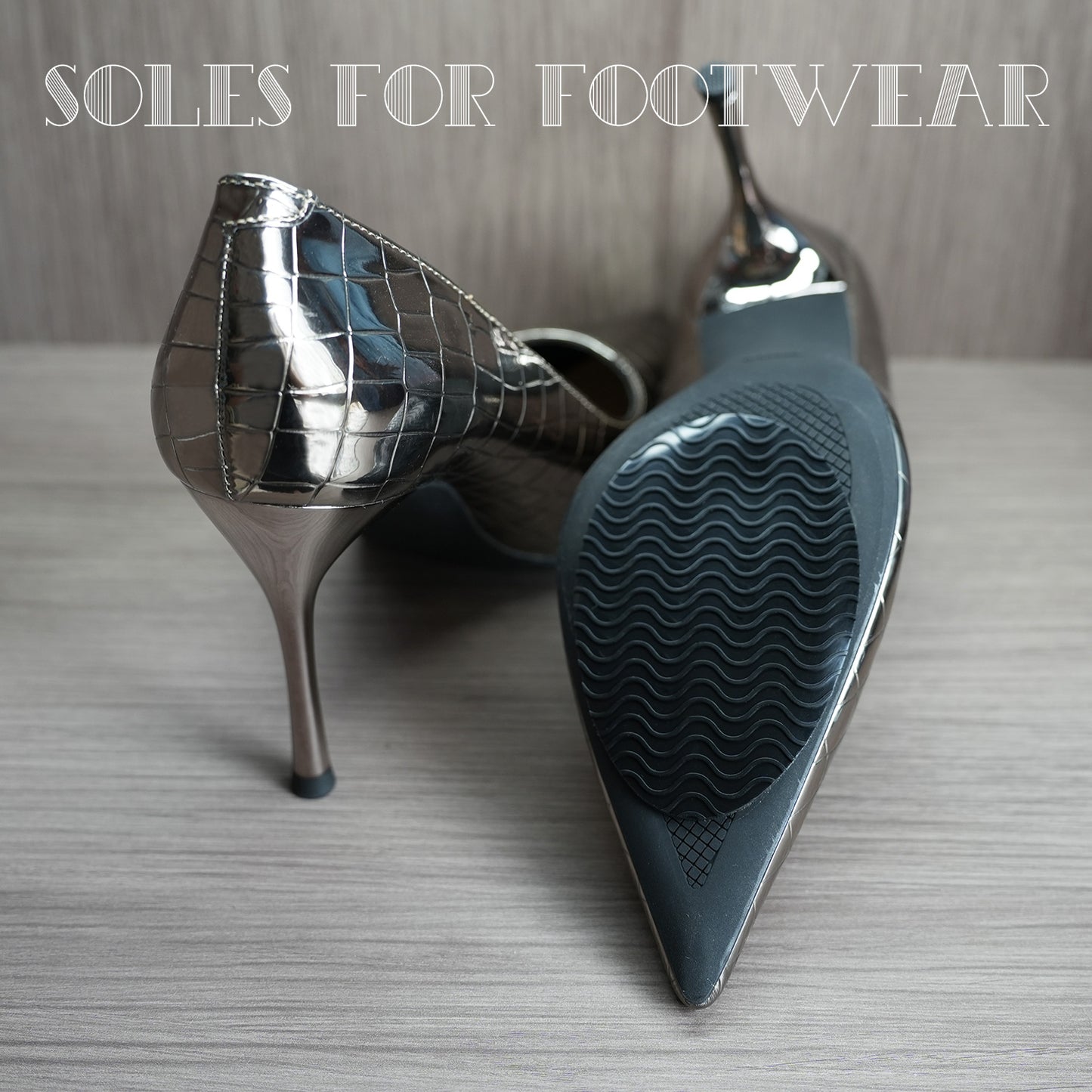 UNIKSTEP 5 Pairs Soles for Footwear, Shoe Sole Non Slip Grips, Wave Pattern Anti Skid Rubber Pads, Shoe Bottom and Heel Self Adhesive Cushion, Shoe Noise Reduction Stickers and Protectors