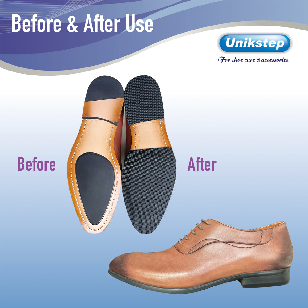 Unikstep 4 Pieces Shoe Soles, Sole Protectors, Shoe Bottom and Heel Anti Slip Grip Pads, Self Adhesive Non Skid Noise Reduction Sticker