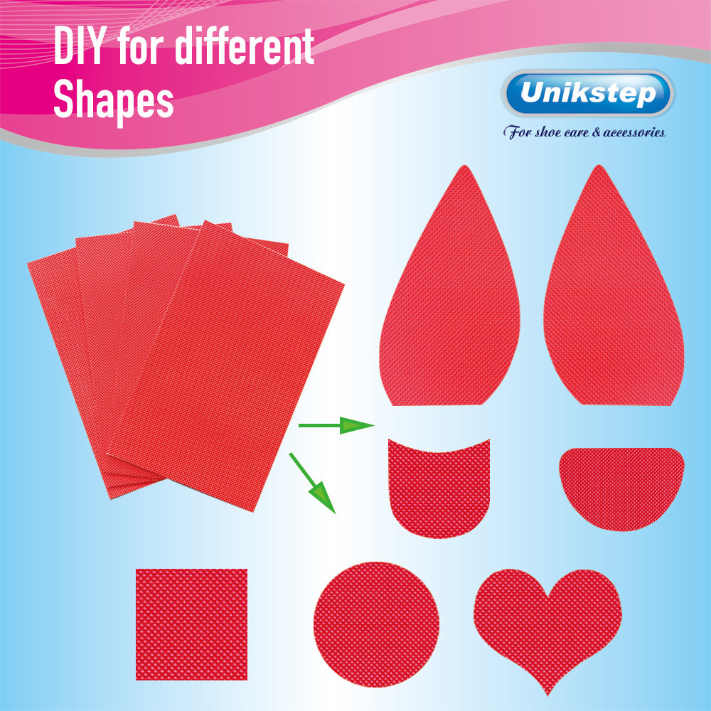 Unikstep 4 Pieces Shoe Soles, Sole Protectors, Shoe Bottom and Heel Anti Slip Grip Pads, Self Adhesive Non Skid Noise Reduction Sticker