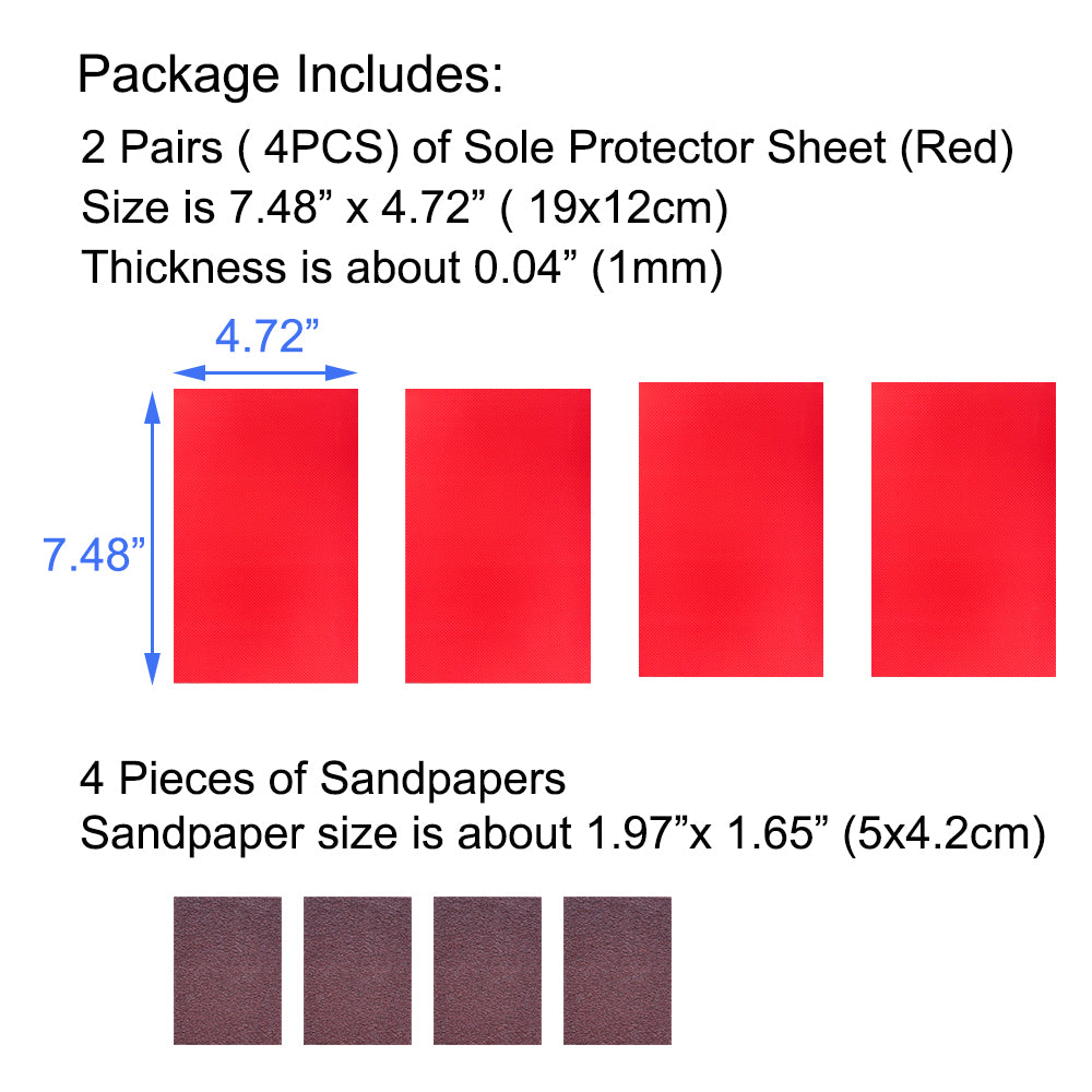 Unikstep 4 Pieces Shoe Soles, Sole Protectors, Shoe Bottom and Heel Anti Slip Grip Pads, Self Adhesive Non Skid Noise Reduction Sticker