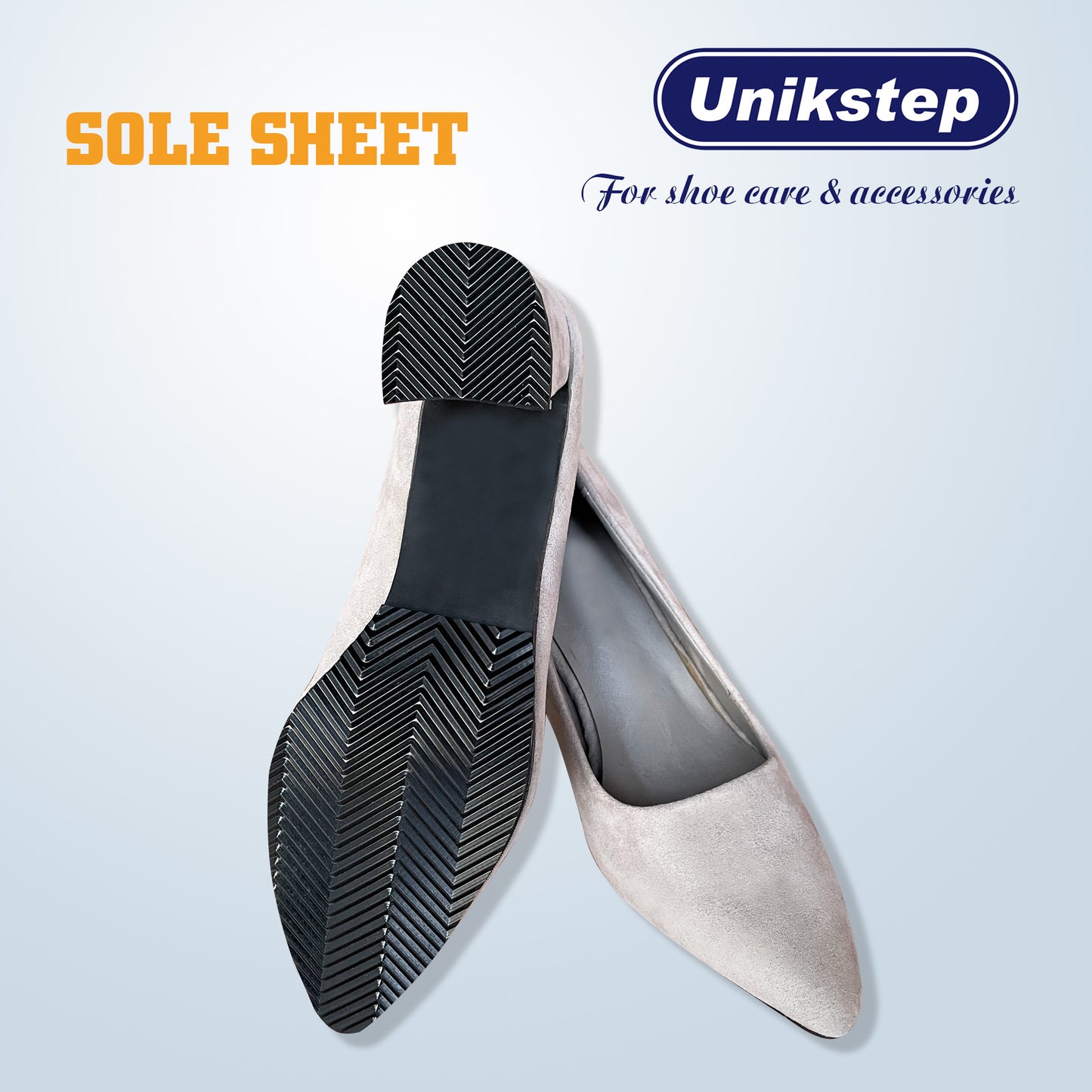 Unikstep 2 Pairs Shoe Sole for Repair, Rubber Sheets, Shoe Bottom Outer Front Sole and Heel Replacement Pads, Anti Slip Noise Reduction Grips, Non Skid Protectors, Size 7.1x4.7 Inches